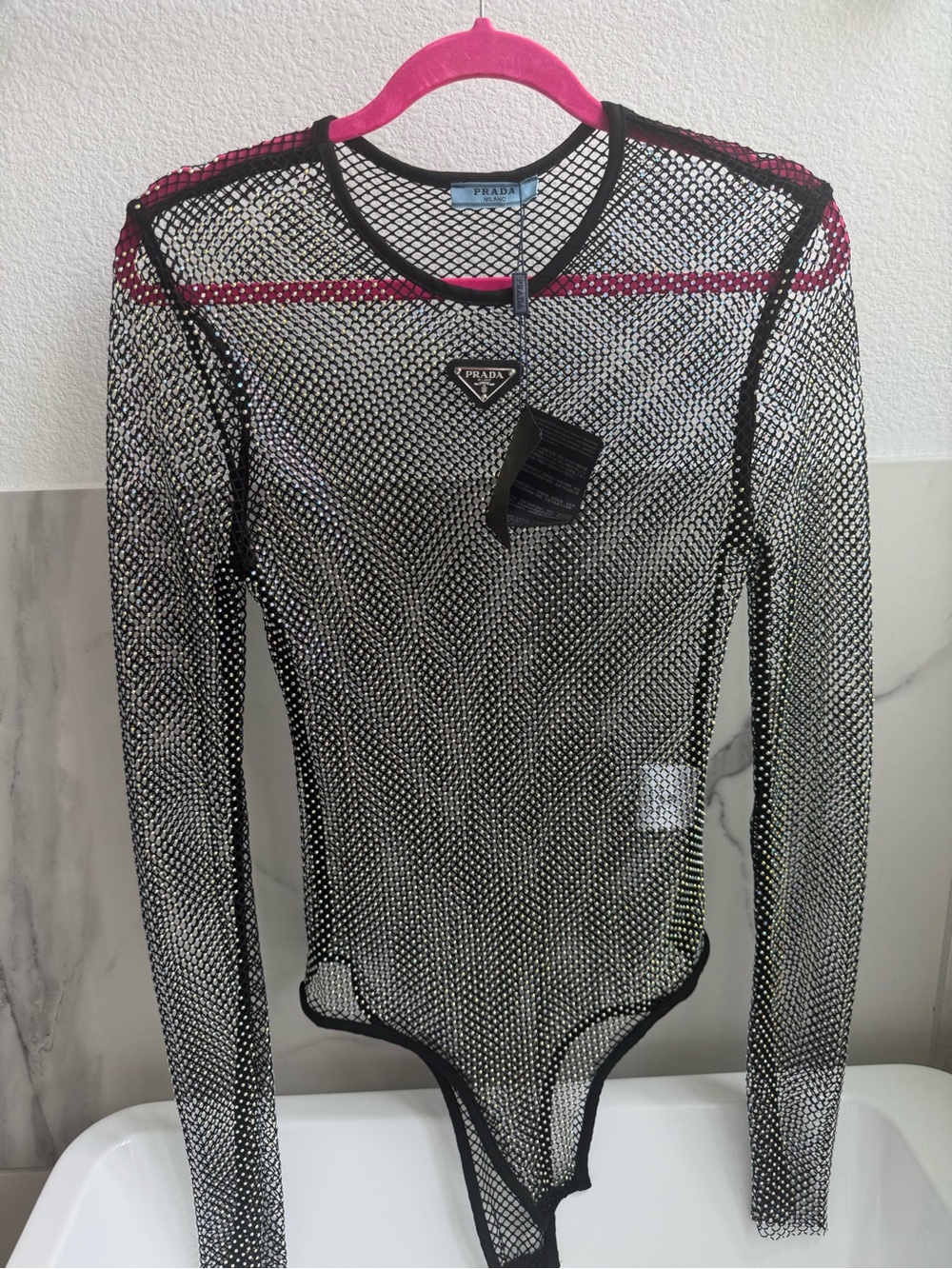 Prada Black Mesh bodysuit